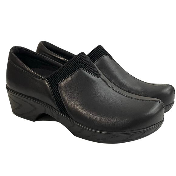Klogs Women's Salem Clogs Work Shoes Leather Platform Slip Resistant 7.5 M Black - Picture 1 of 12